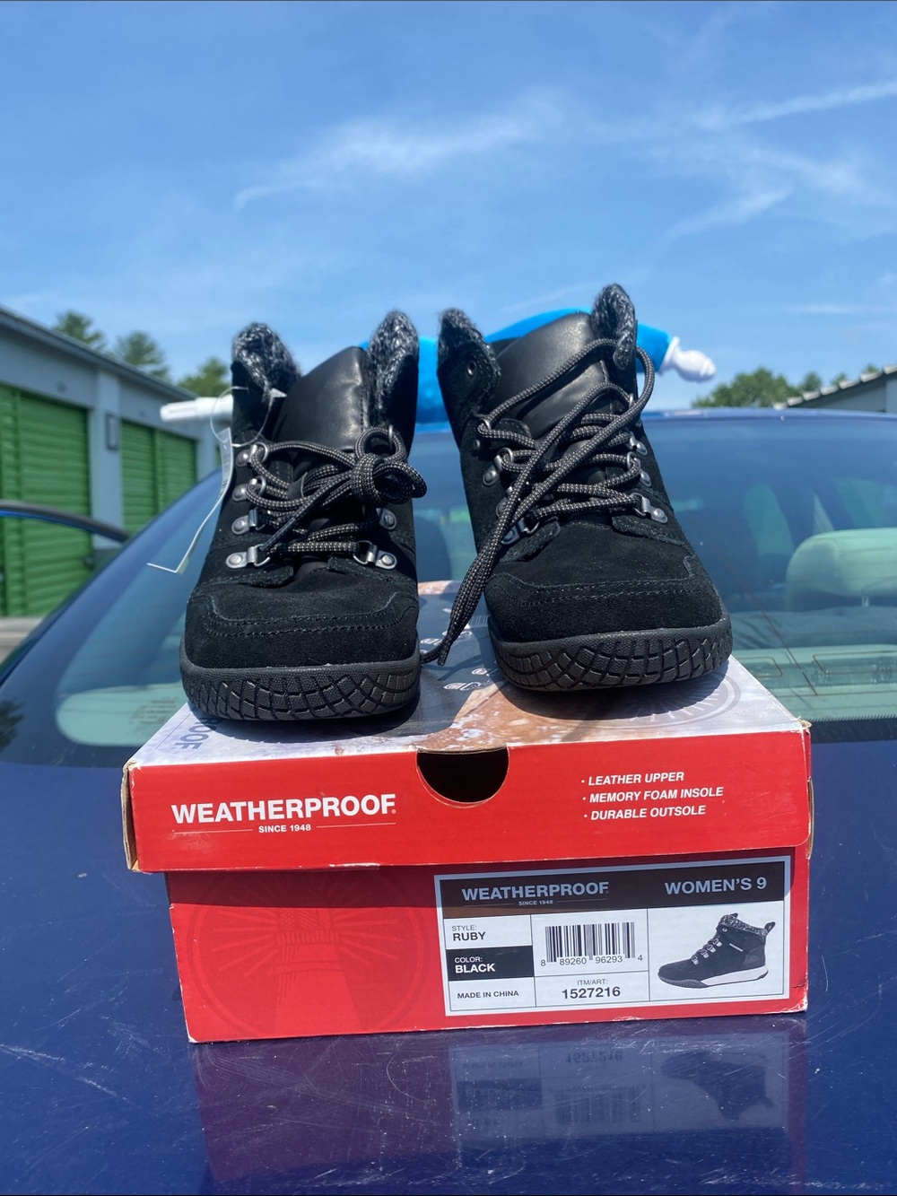 Weatherproof Black Kids Waterproof Lace-Up Boots